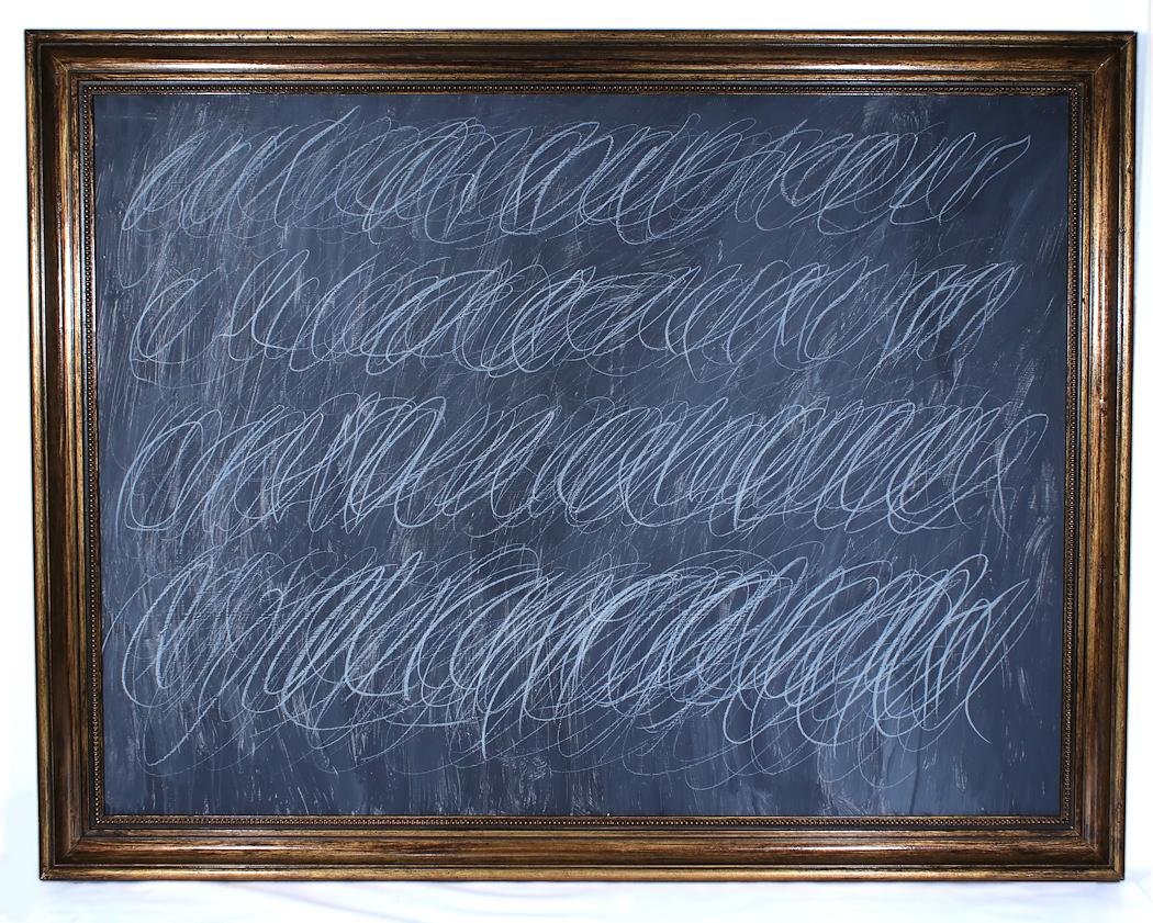 CY TWOMBLY / BEAUTIFUL PAINTING / DRAWING ON PANEL 1970 FRAMED (1 of 7)