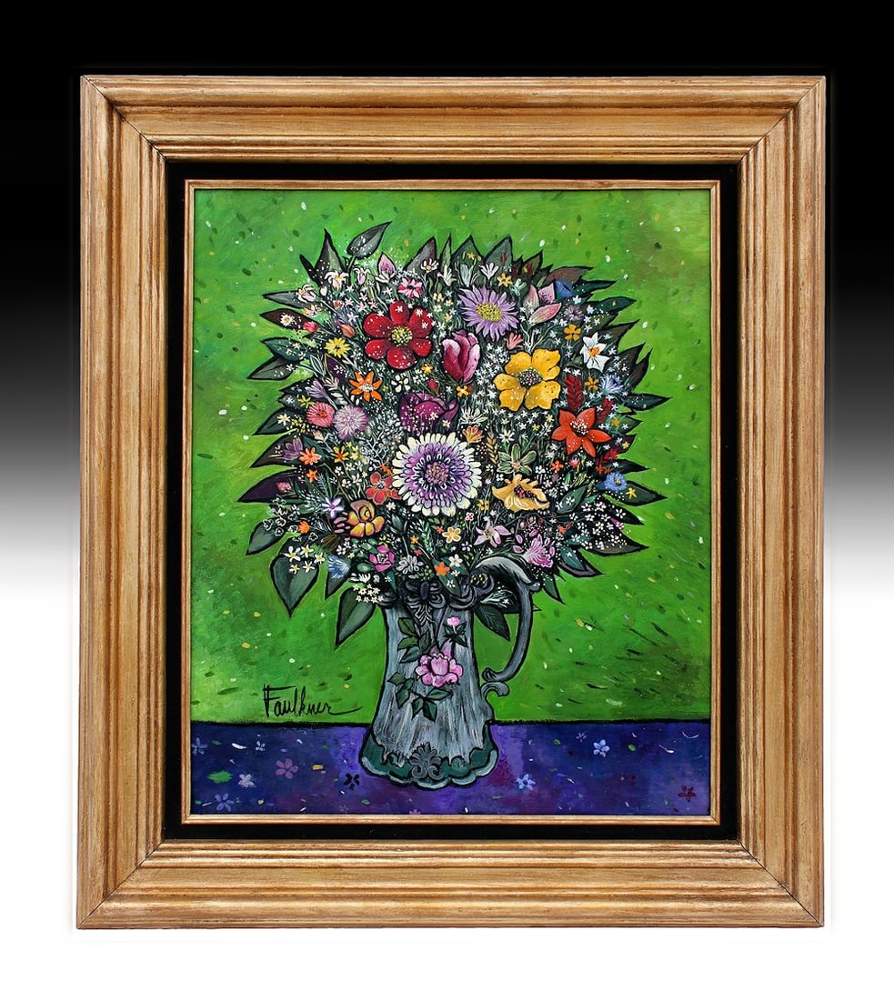 HENRY FAULKNER (1924-1921) / STILL LIFE WITH FLOWERS / PAINTING ON BOARD (1 of 8)