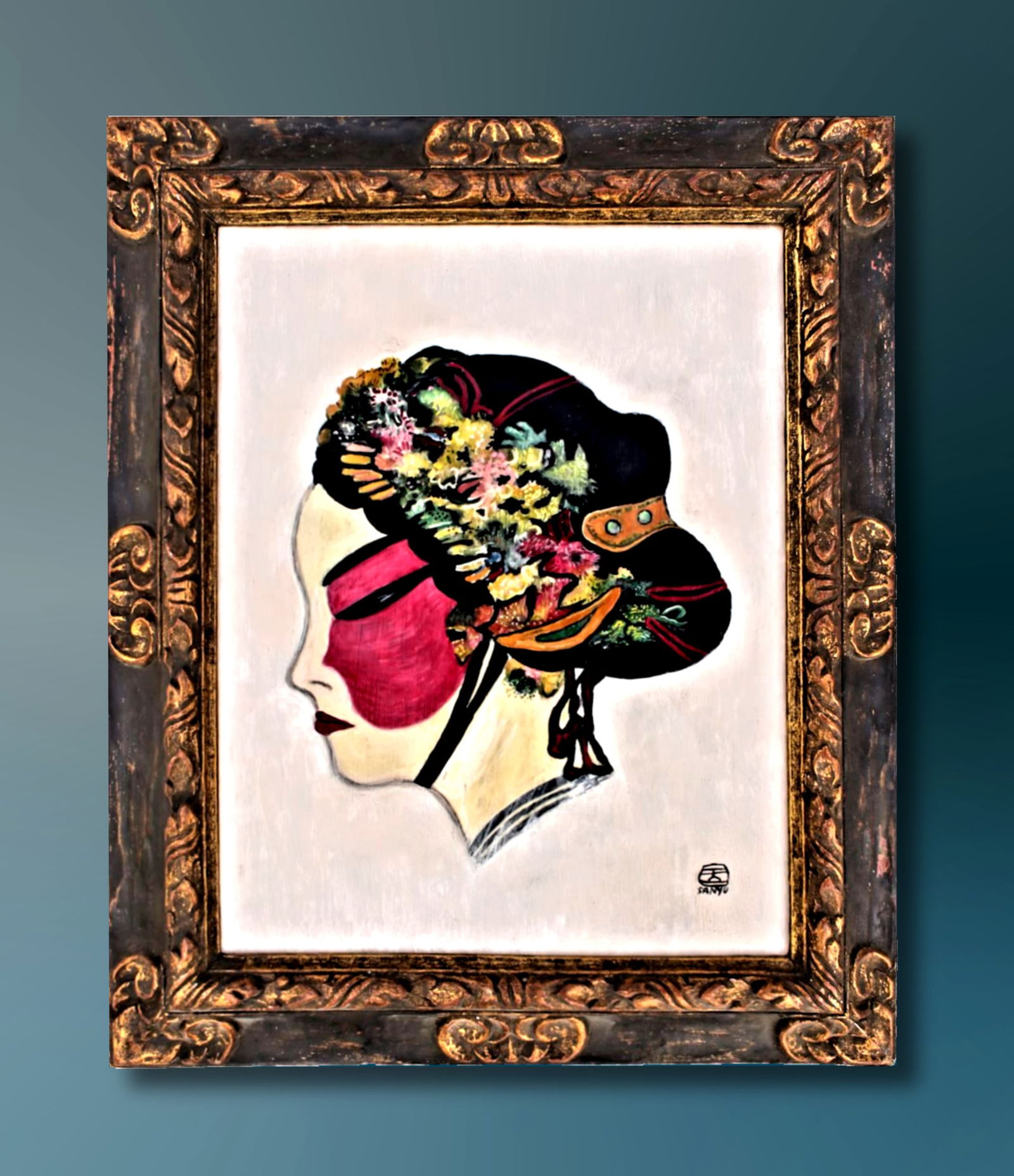 SAN YU CHANG YU 1895-1966 / Oil painting Chinese Painting / Oriental Antiques Xu Beihong (1 of 4)