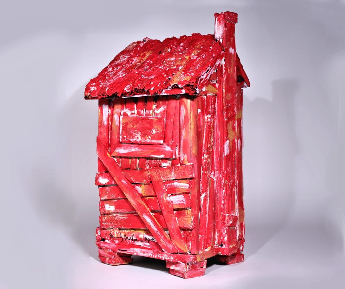 BEVERLY BUCHANAN / IMPORTANT SHACK / Buchanan After / Dilmus Hall Purvis Yuong Minnie Evans Era: The lot consists of am IMPORTANT SHACK (sculpture / art object) in excellent condition.Size is 15x9x9 Inches.The shack features a combination of materials such as wood, polystyrene, paint and nails.Th