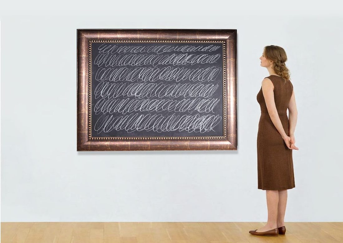 CY TWOMBLY (1928-2011) / COA / PAINTING / POLLOCK, KRASNER, ROTHKO: CY TWOMBLY (1928-2011) / Discover a rare gem from the American Abstract Expressionist-minimalist movement a stunning painting on board by Cy Twombly. The art framed, measures 48x38 inches, and 40x30 i