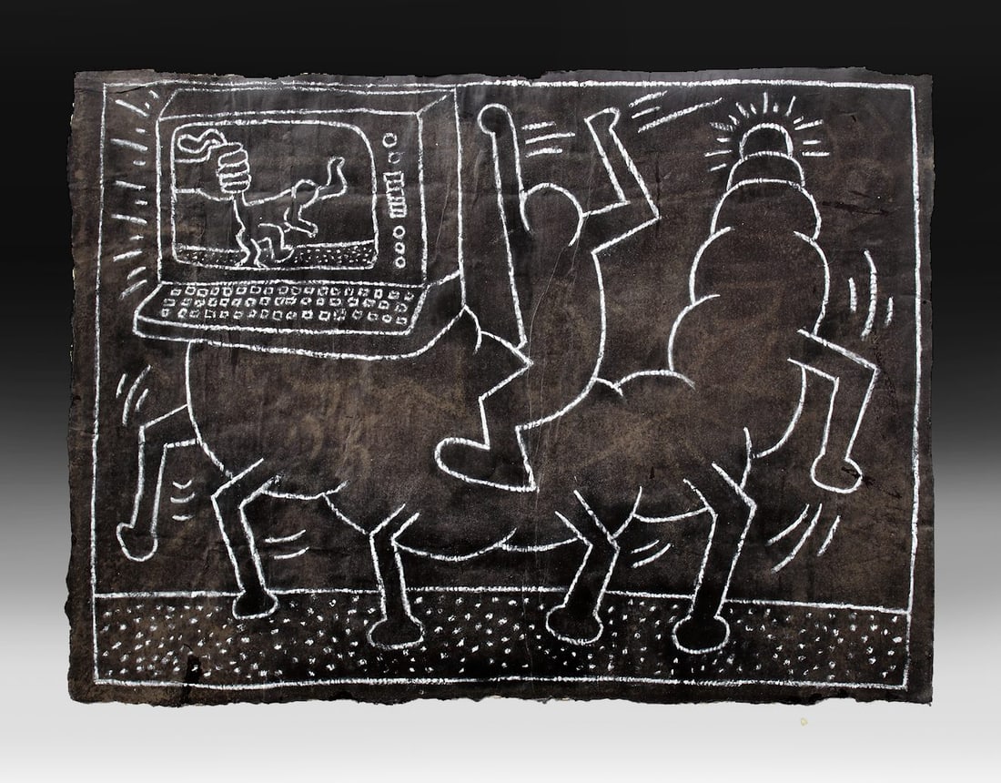 COA KEITH HARING (1958-1990) / SUBWAY DRAWING / ANDY WARHOL BASQUIAT POP ART ERA (1 of 5)
