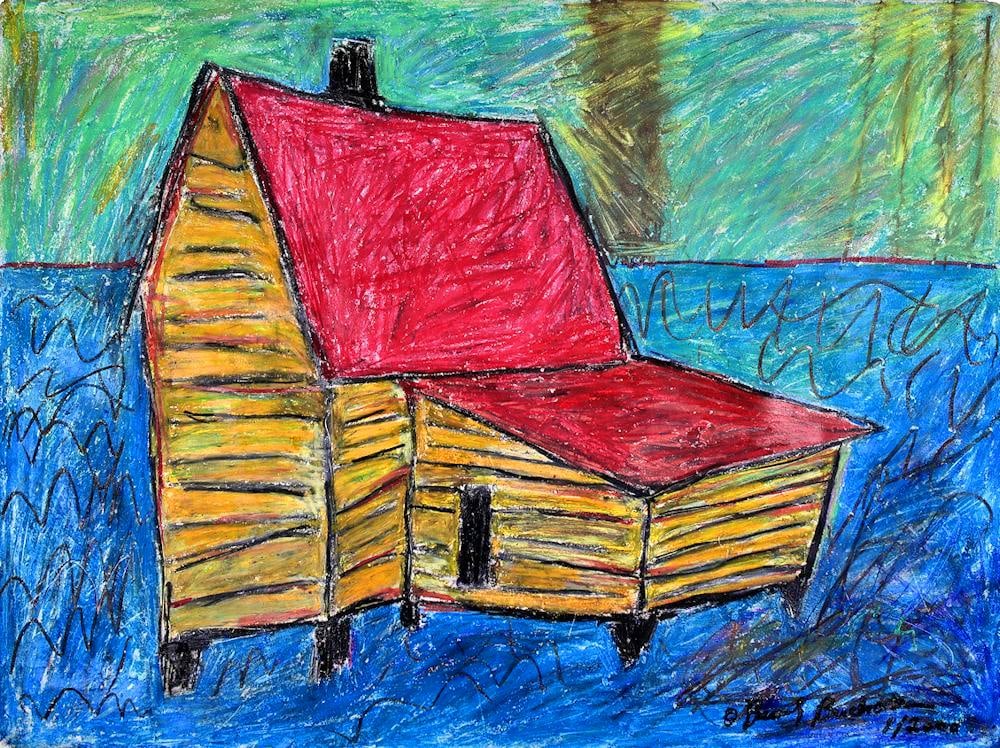 BEVERLY BUCHANAN / IMPORTANT SHACK PAINTING DRAWING / Buchanan After Dilmus Hall Era (1 of 5)