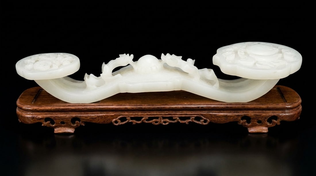 EXCEPTIONAL WHITE JADE RUYI 14" QING / REPUPLIC PERIOD (1 of 4)
