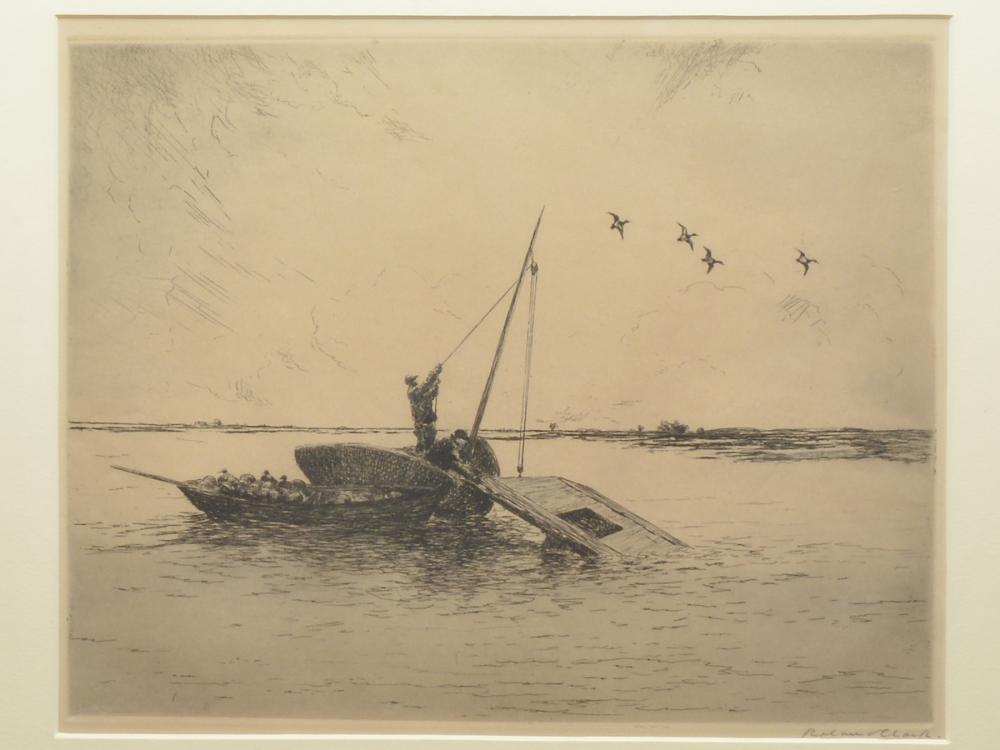 "Captain Billy's Rig," etching, Roland Clark: "Captain Billy's Rig," etching, Roland Clark (1874-1957). Signed lower right. Image measures 10.75" by 13.75". Professionally matted and framed. Provenance: Dr. Lloyd T. Griffith collection. Griffith 