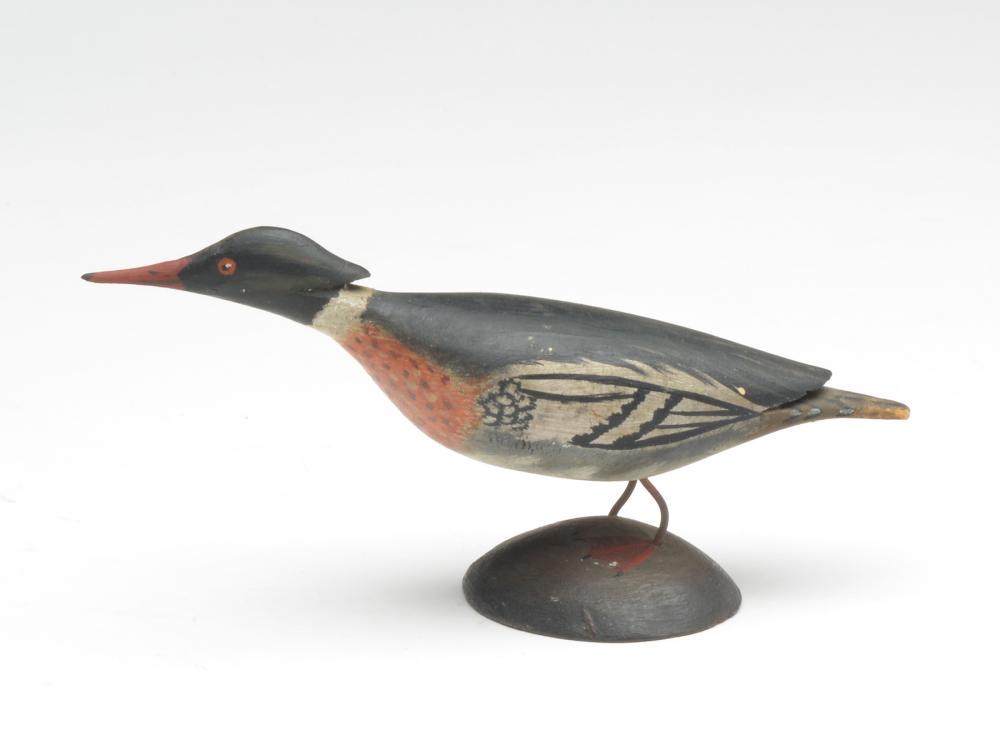 Miniature red breasted merganser drake, Elmer Crowell,: Miniature red breasted merganser drake, Elmer Crowell, East Harwich, Massachusetts. Miniature red breasted merganser drake, Elmer Crowell, East Harwich, Massachusetts. 6" long.