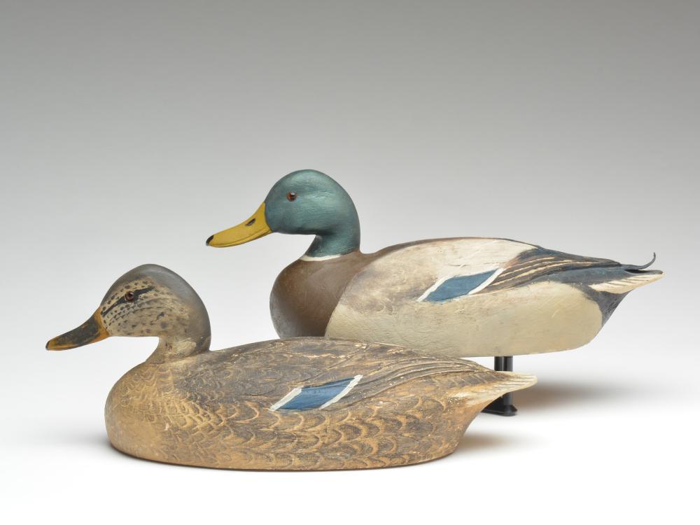 Important pair of mallards, Ben Schmidt, Detroit,: Important pair of mallards, Ben Schmidt, Detroit, Michigan, circa 1940. Important pair of mallards, Ben Schmidt, Detroit, Michigan, circa 1940. Schmidt made this pair for Charlie Mosser as models for