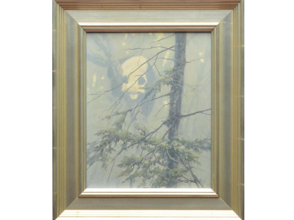 Two acrylic on boards, John Seerey-Lester (b.1946).: Two acrylic on boards, John Seerey-Lester (b.1946). Two acrylic on boards, John Seerey-Lester (b.1946). Both with panda bears. Signed lower right. Measure 9 3/4" by 7 3/4".