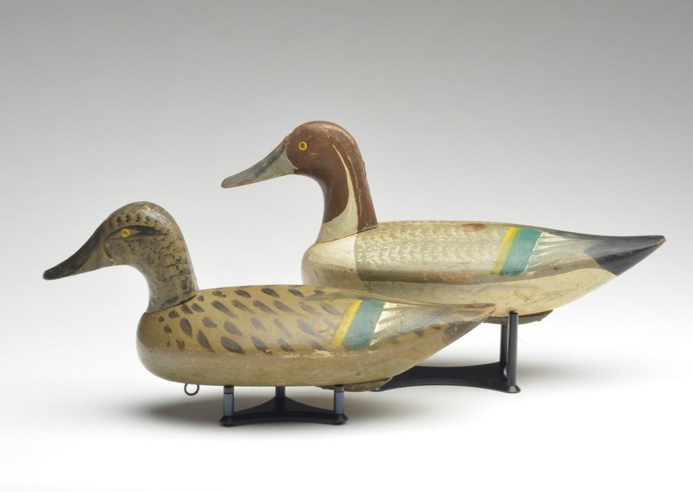 Pair of pintails, John Glenn, Rockhall, Maryland.: Pair of pintails, John Glenn, Rockhall, Maryland. Drake is 17" long. Condition Very good and original. Notes Decoy