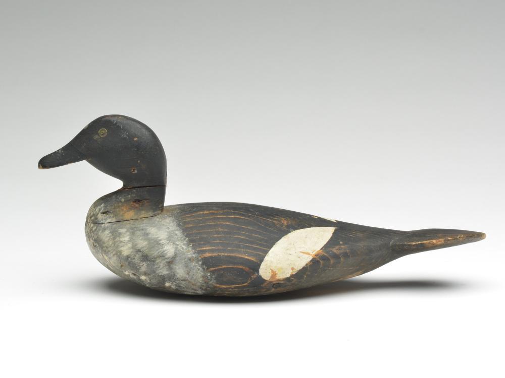 Goldeneye hen with paddle tail, Frank Selig, Voglers: Goldeneye hen with paddle tail, Frank Selig, Voglers Cove, Nova Scotia. 14.5" long. Provenance: Guyette collection. Formerly in collection of Peter Brown. From Hugh Valiant who purchased it from Jamie