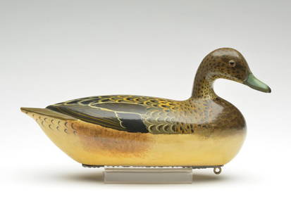 Extremely rare widgeon hen, Charles Perdew, Henry,: Extremely rare widgeon hen, Charles Perdew, Henry, Illinois 13.5" long. Slightly turned head. Provenance: Formerly in collection of Otto Meyer. Notes: Decoy