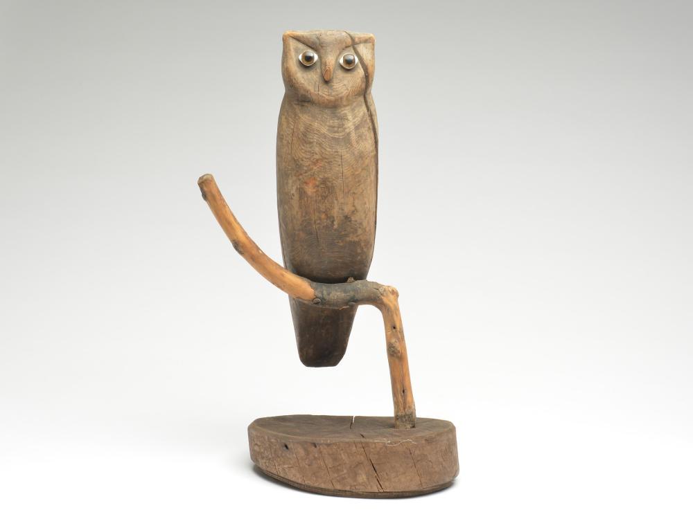Working owl decoy, unknown maker, circa 1930. (1 of 2)