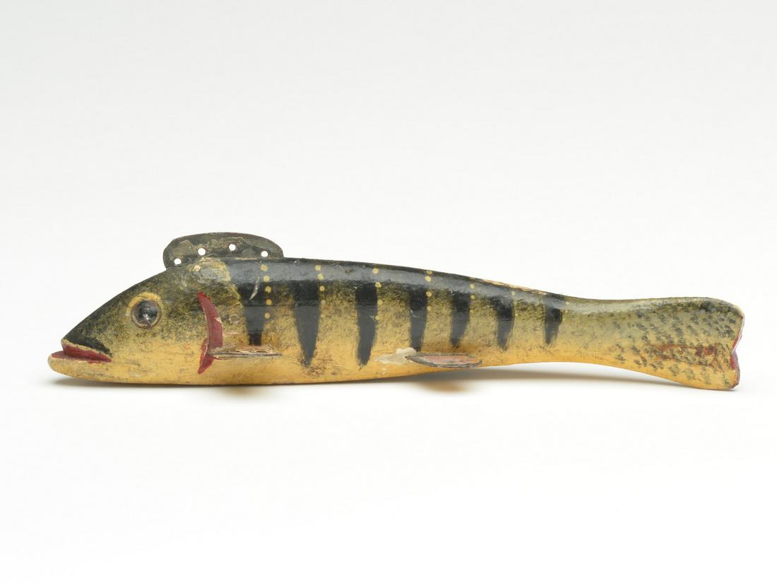 Perch fish decoy, Oscar Peterson, Cadillac, Michigan, (1 of 3)