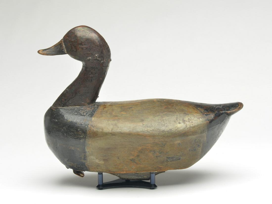 Very rare redhead drake, Alvirah Wright, Duck, North: Very rare redhead drake, Alvirah Wright, Duck, North Carolina. In alert head pose. Just under 16" long. Literature "Gunnin' Birds," Kroghie Andresen. Purchased by the consignor from John Davis.