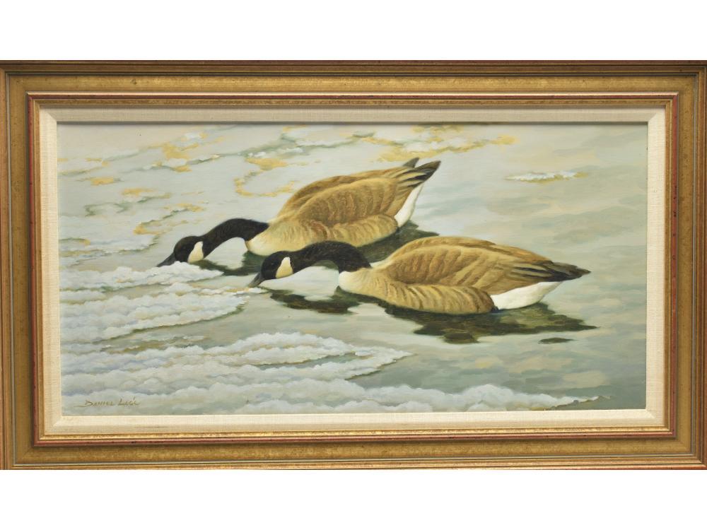 Oil on canvas of Canada geese, Daniel Loge. (1 of 1)