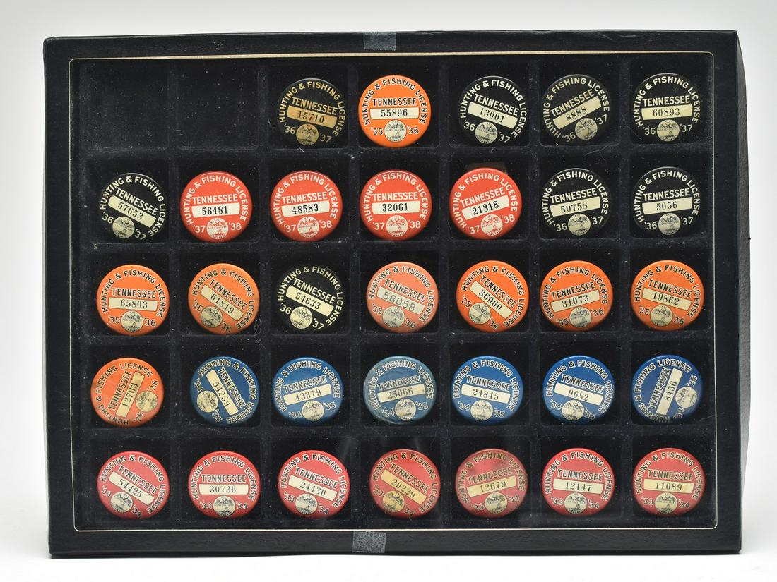 A collection of hunting and fishing licenses from the state of Tennessee. (1 of 3)