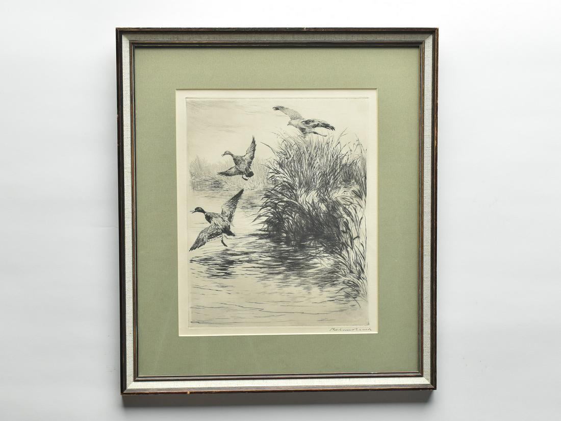 Roland Clark, American (1874-1957), four professionally matted and framed etchings. (1 of 4)