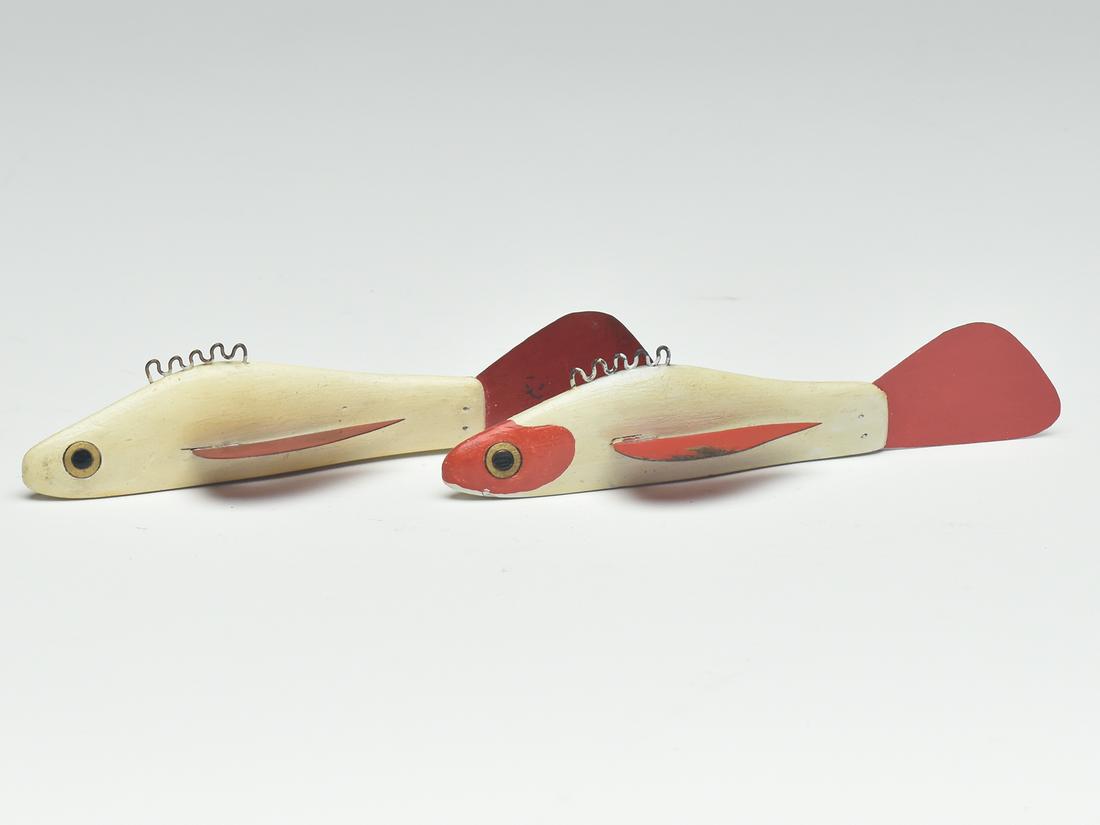 Two fish decoys, Leroy Howell, Hinkley, Minnesota, 2nd quarter 20th century. (1 of 3)