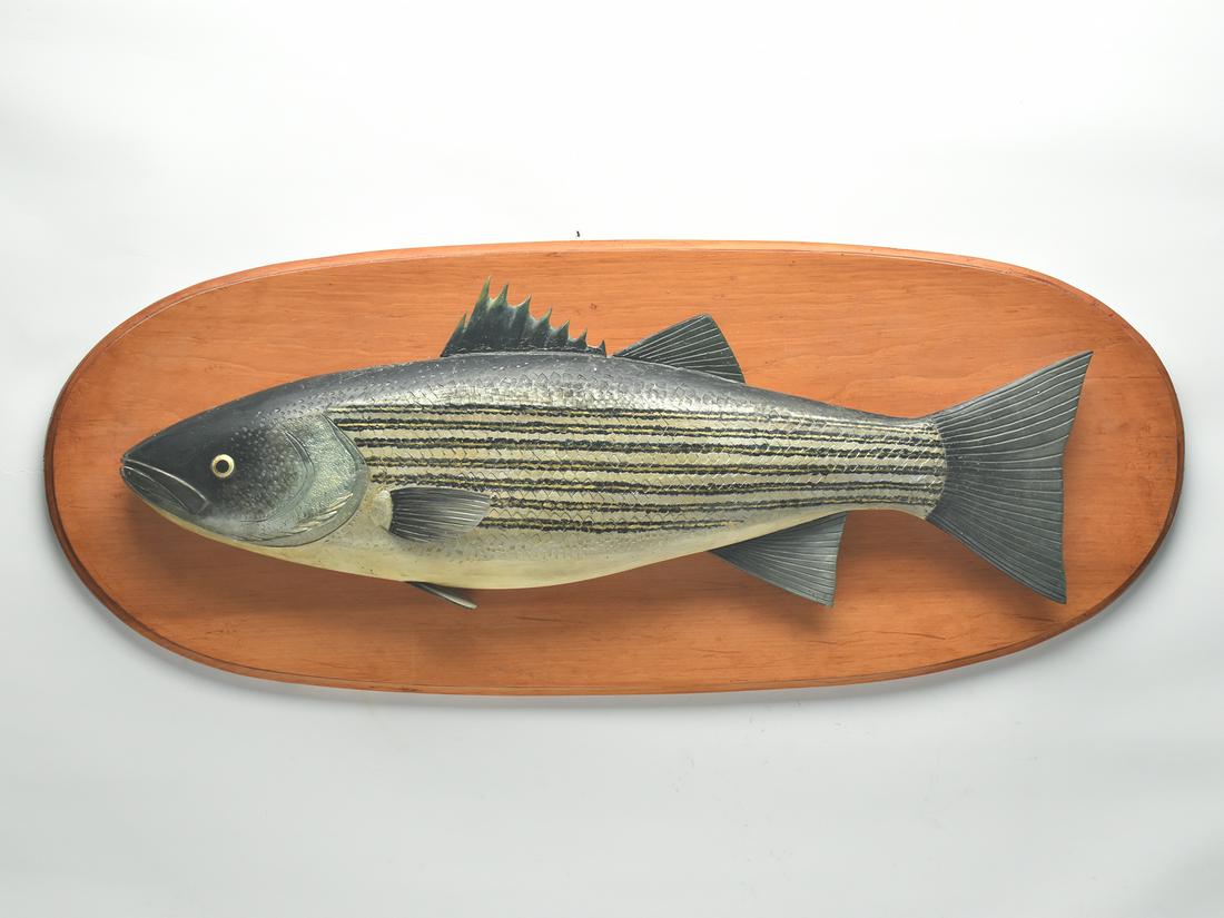 Stripped bass plaque, Philippe Sirois, Arrowsic, Maine. (1 of 3)