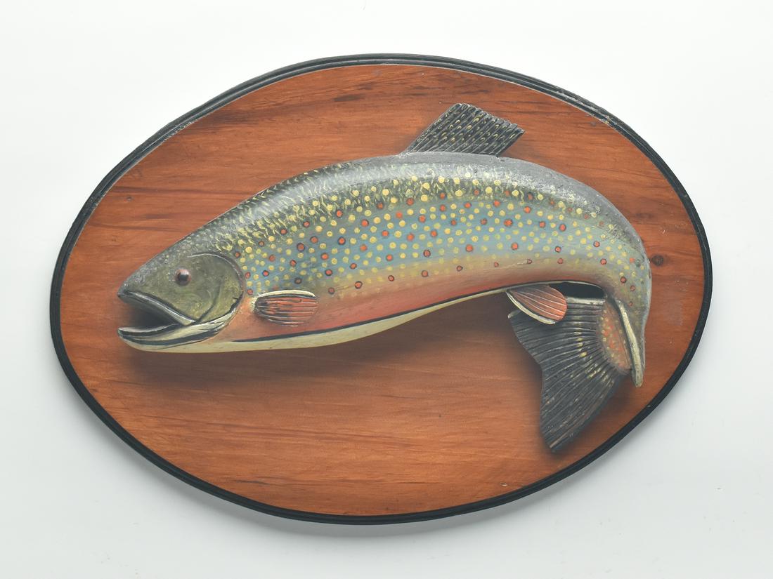 Flip tail trout plaque, Phillippe Sirois, Arrowsic, Maine. (1 of 3)