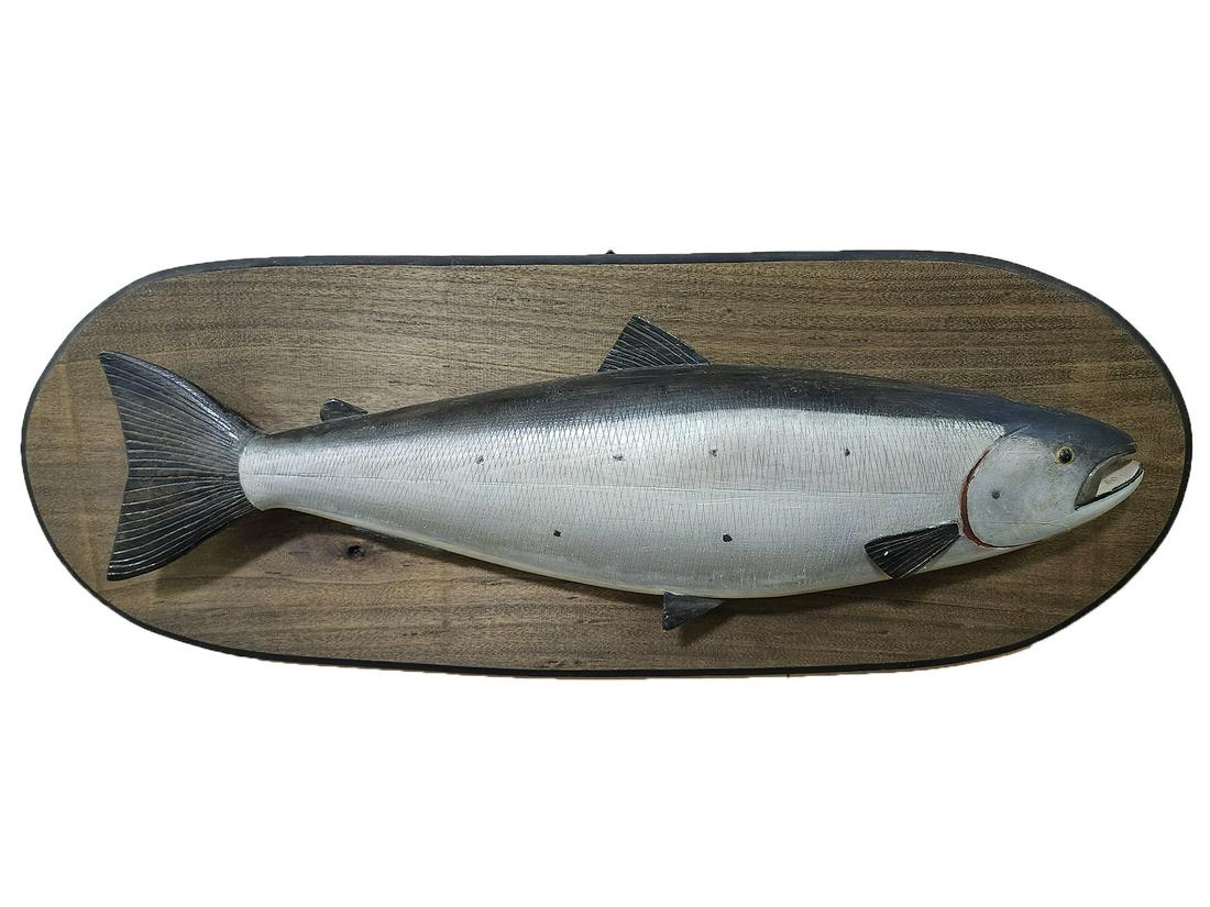 Large salmon plaque Phillippe Sirois, Arrowsic, Maine. (1 of 1)