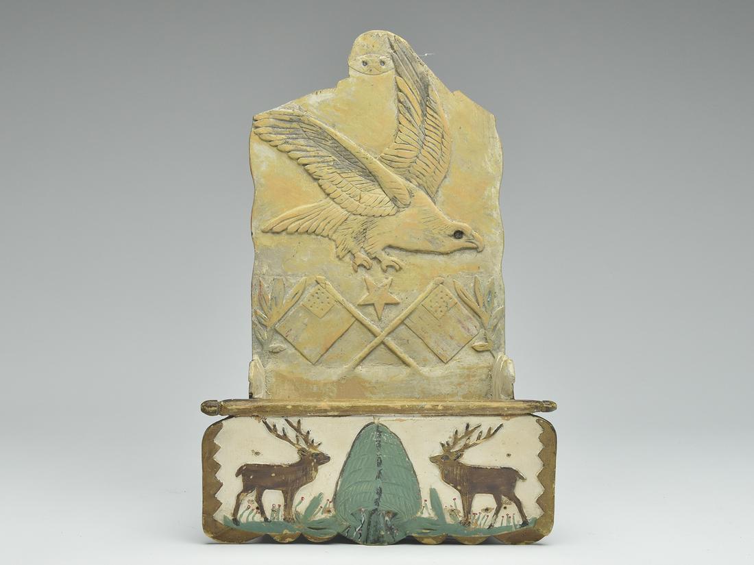 Relief carved wall pocket, last quarter 19th century. (1 of 2)