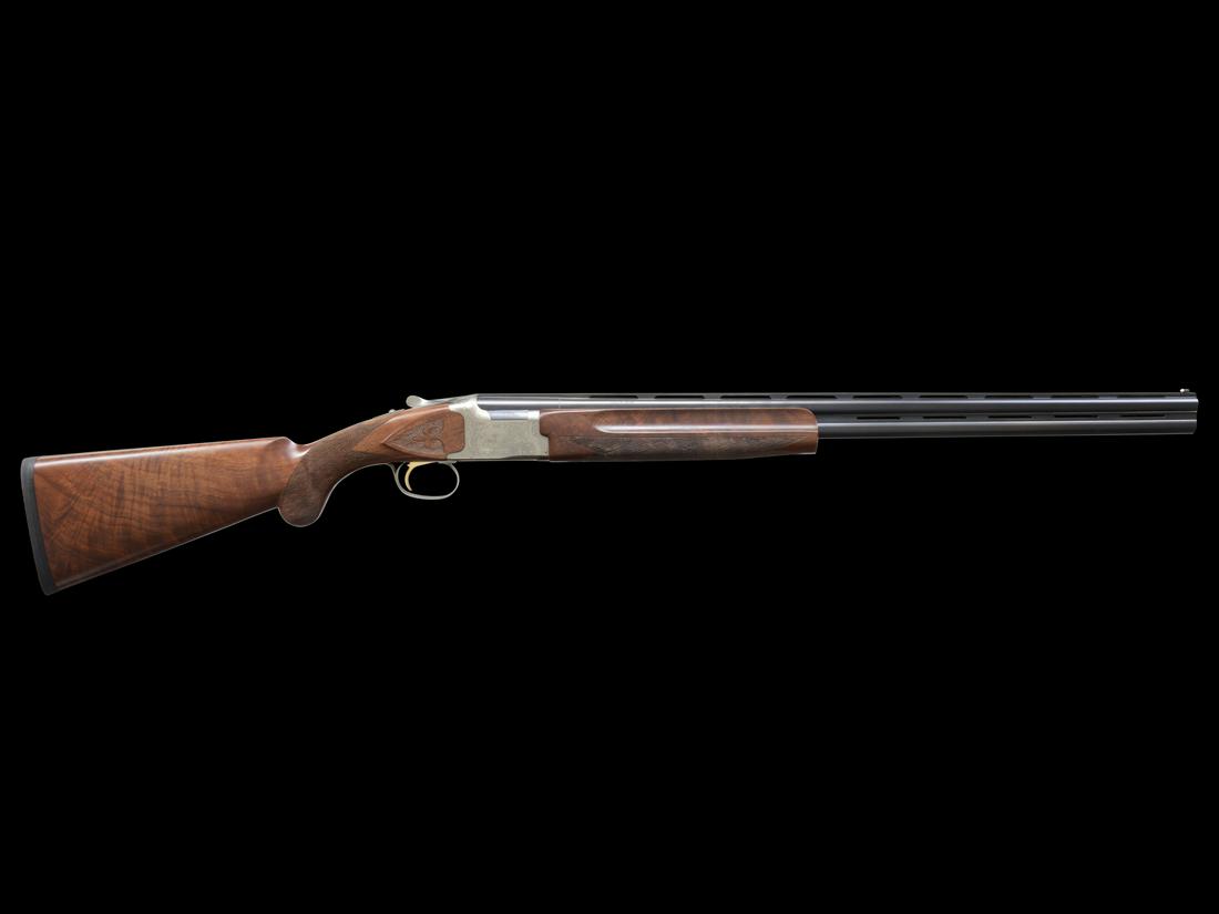 WINCHESTER MODEL 101 20 GAUGE CUSTOM BUILT FOR THE RUFFED GROUSE SOCIETY WITH CASE: SN. RGS-20-111E. Made with 25-1/2" bbl, 3" chamber, with low profile matted ventilated top rib that has two white beads and is engraved towards breech end "THE GROUSE GUN". Left side of top tube stamp