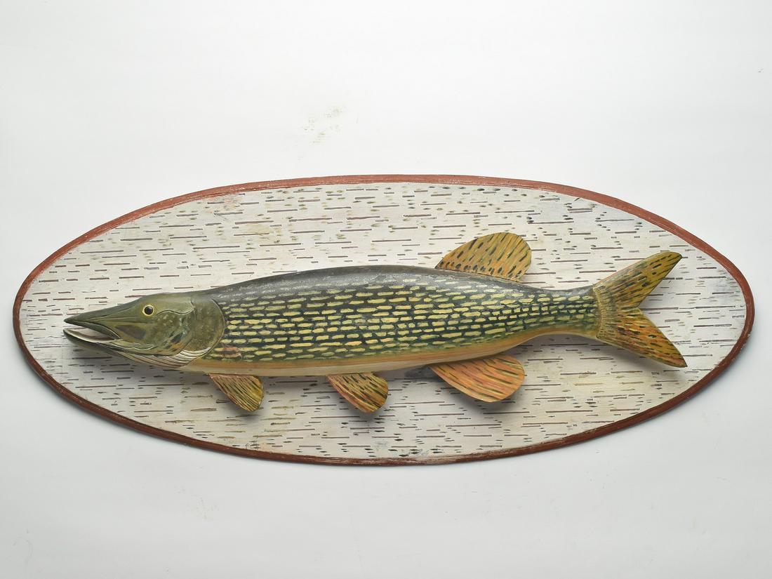 Pike fish plaque, Phillippe Sirois, Arrowsic, Maine. (1 of 1)