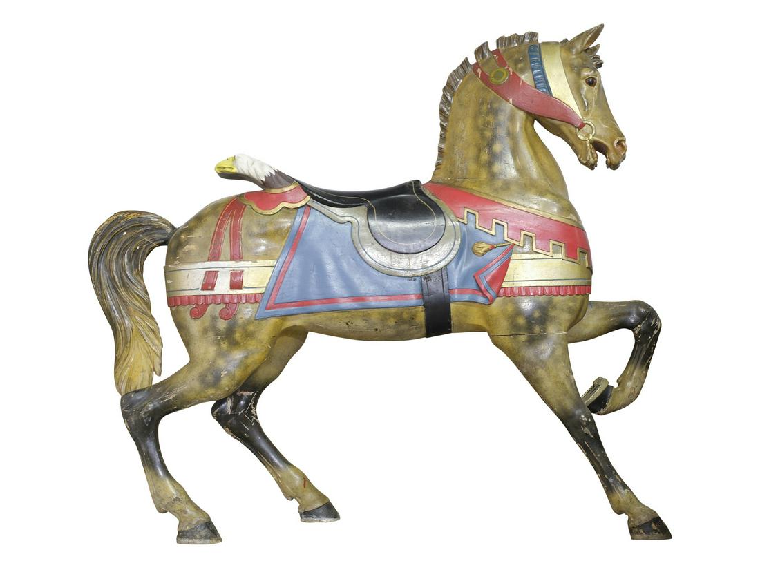 Carved and painted prancer carousel horse, Gustav Dentzel, Philadelphia, Pennsylvania, last quarter (1 of 4)