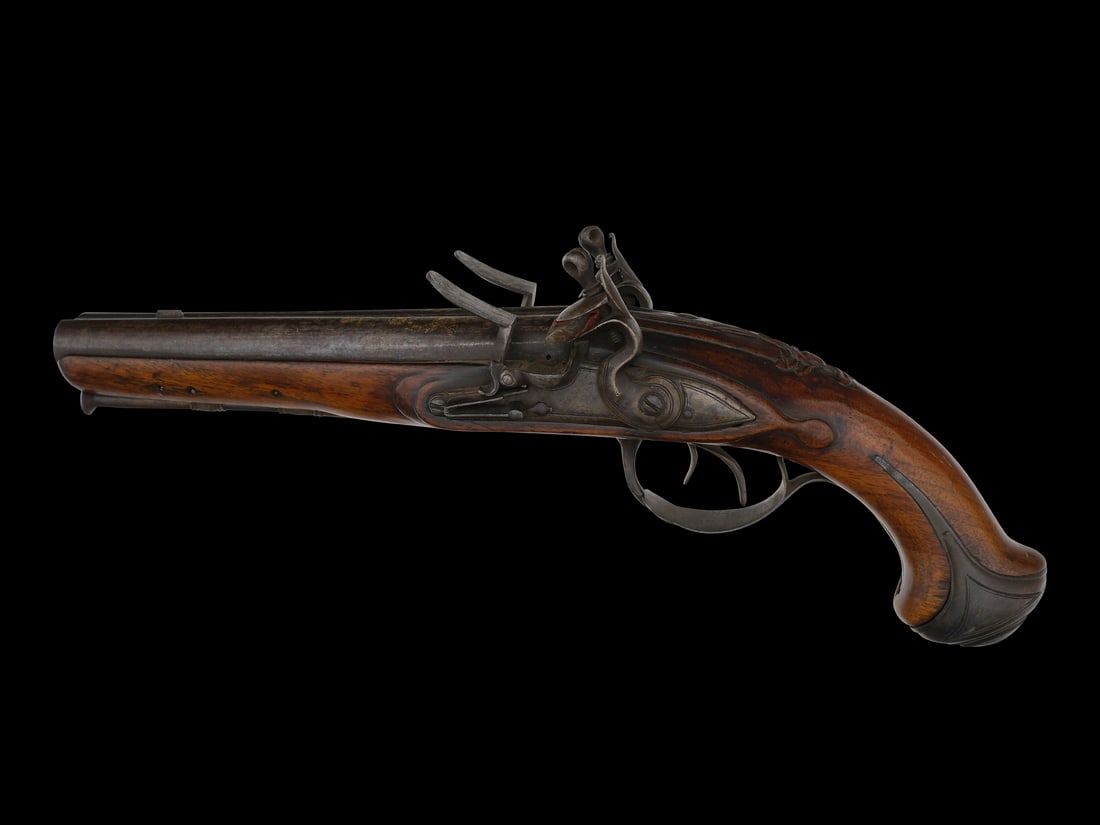 Good Quality French Double Flintlock Pistol Auction