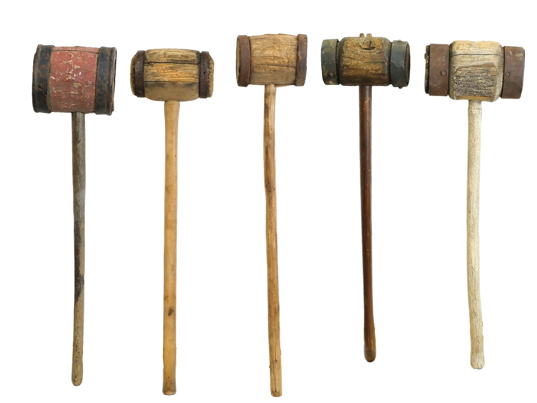 A group of five carnival hammers for the "Ring the Bell" game. (1 of 1)