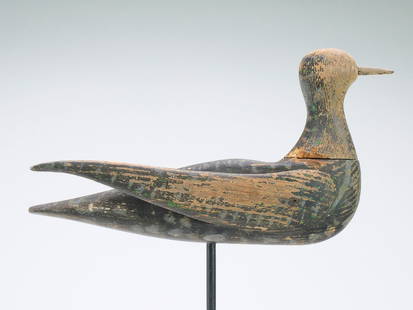 Unknown maker, circa 1860’s, Nantucket, Massachusetts.: Extremely rare golden plover with applied wings and slightly turned head. Measures 10.5&#8221; long. Provenance: Franklin Folger Webster collection. Ted and Judy Harmon collection.