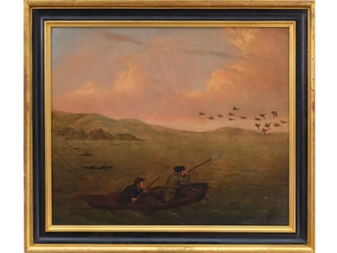 “Coot Shooting”, 19th century, unknown artist, Massachusetts.
