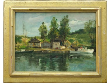 Charles Paul Gruppe (1860-1940), oil on canvas board.