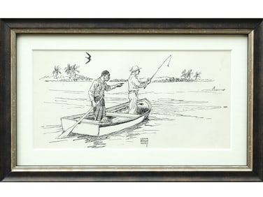 Lynn Bogue Hunt (1878-1960), pen and ink.