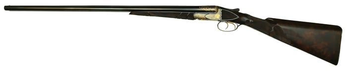 INCREDIBLE SABATTI ENGRAVED CSMC EXHIBITION QUALITY GOLD ENCRUSTED 28 BORE SHOTGUN WITH CASE.
