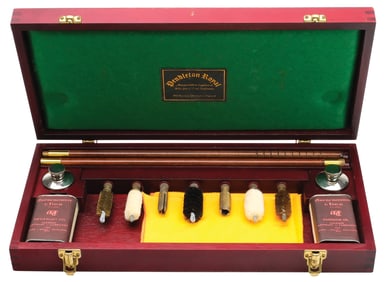 SCARCE PENDLETON ROYAL 12 AND 20 BORE CLEANING KIT RETAILED BY ABERCROMBIE & FITCH.