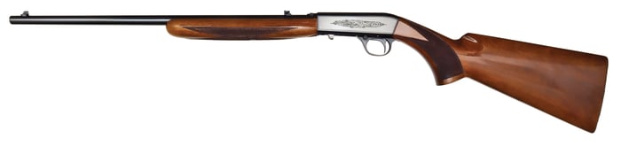 GORGEOUS AND NEAR MINT BROWNING SEMI-AUTO 22 WITH ORIGINAL BOX.