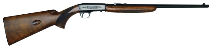 SCARCE EARLY BROWNING SEMI AUTO 22 GRADE I WITH WHEEL SIGHT.