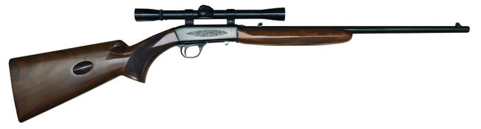 VERY GOOD BROWNING SEMI AUTO 22 GRADE I WITH SCOPE.