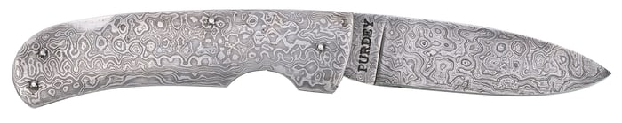 COOL JAMES PURDEY & SONS DAMASCUS FOLDING POCKET KNIFE.