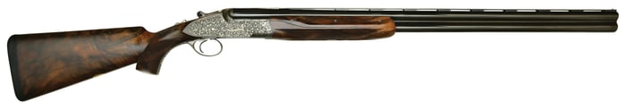STUNNING DELAHAUT ENGRAVED AND GOLD INLAID HOLLOWAY & NAUGHTON 12 BORE SHOTGUN WITH CASE.