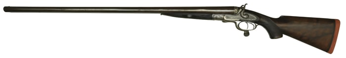 VERY RARE EARLY W.H. MONKS OF CHESTER NITRO PROVED 8 GAUGE HAMMER SHOTGUN WITH ORIGINAL 36”