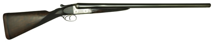 RARE FACTORY ENGRAVED NITRO PROVED JOHN DICKSON & SON 8 GAUGE SHOTGUN WITH CASE AND ACCESSORIES.
