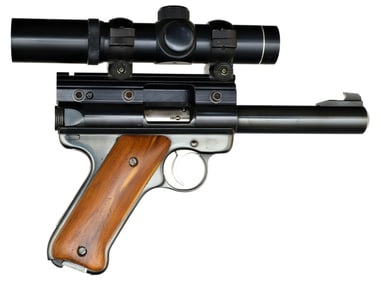 RUGER MK-II TARGET PISTOL WITH SCOPE.