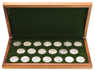DUCKS UNLIMITED PURE SILVER 20 COIN MEDALLION SET.