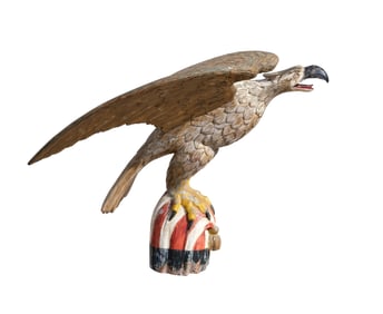 Carved wooden pilot eagle, circa 19th century.
