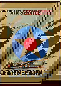 Vintage Air Service Poster.: Professionally framed and matted. Framed dimensions 39" x 27.5". Provenance: Martin and Deborah Maloy collection.