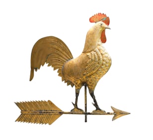 Full body copper weathervane.