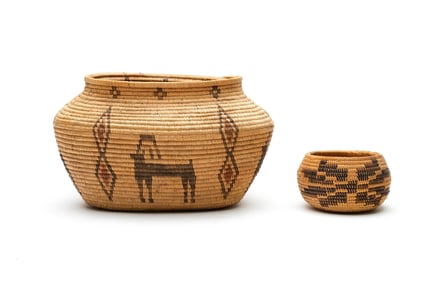 Two woven baskets.